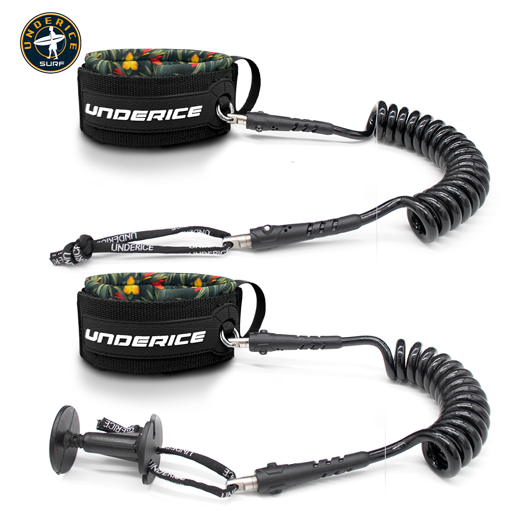 Stand Up Paddle Leash - สายรัดข้อเท้าแบบสปริงสำหรับกระดานโต้คลื่น TPU สายรัดข้อมือแบบปรับได้ สายรัดนิรภัยสำหรับบอร์ดบอดี้บอร์ด สายรัดข้อมือแบบสปริงสำหรับ SUP