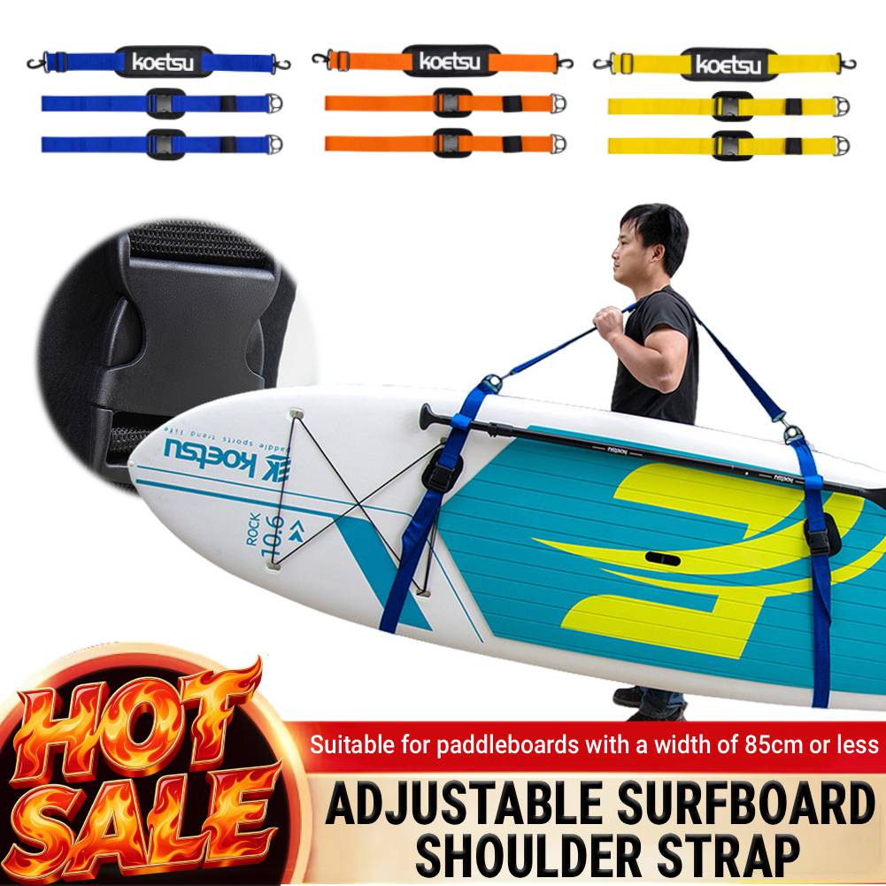 Stand Up Paddle Leash - สายสะพายไหล่สำหรับกระดานโต้คลื่นแบบปรับได้, สายสะพายสำหรับกระดานยืนพาย SUP, สำหรับอุปกรณ์เสริมพายเวคบอร์ด เซิร์ฟบอร์ด และเรือคายัค