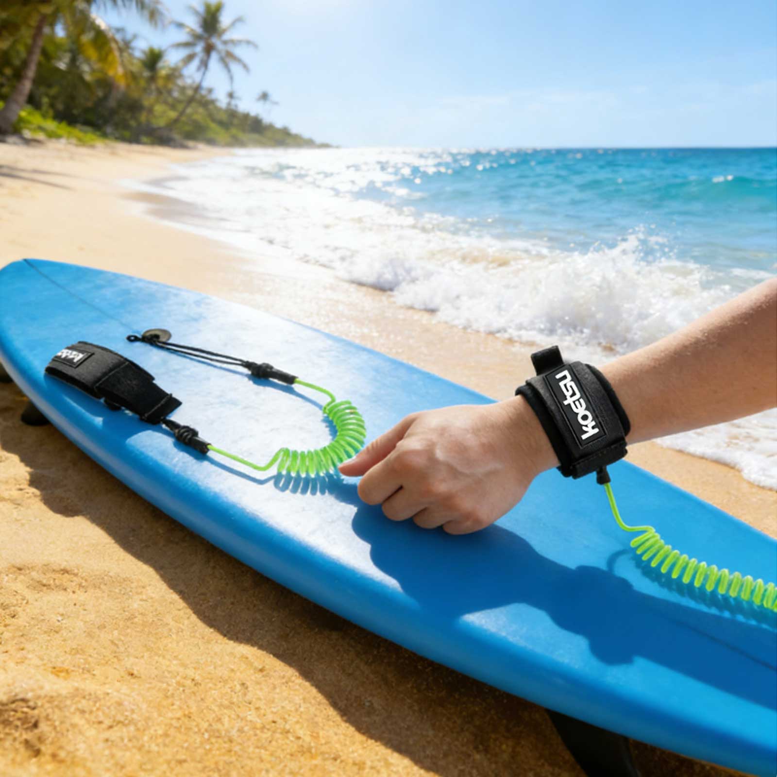 Stand Up Paddle Leash - สายรัดข้อเท้าสำหรับกระดาน SUP ทำจากวัสดุ TPU สายแข็งแรง ยืดหยุ่นได้