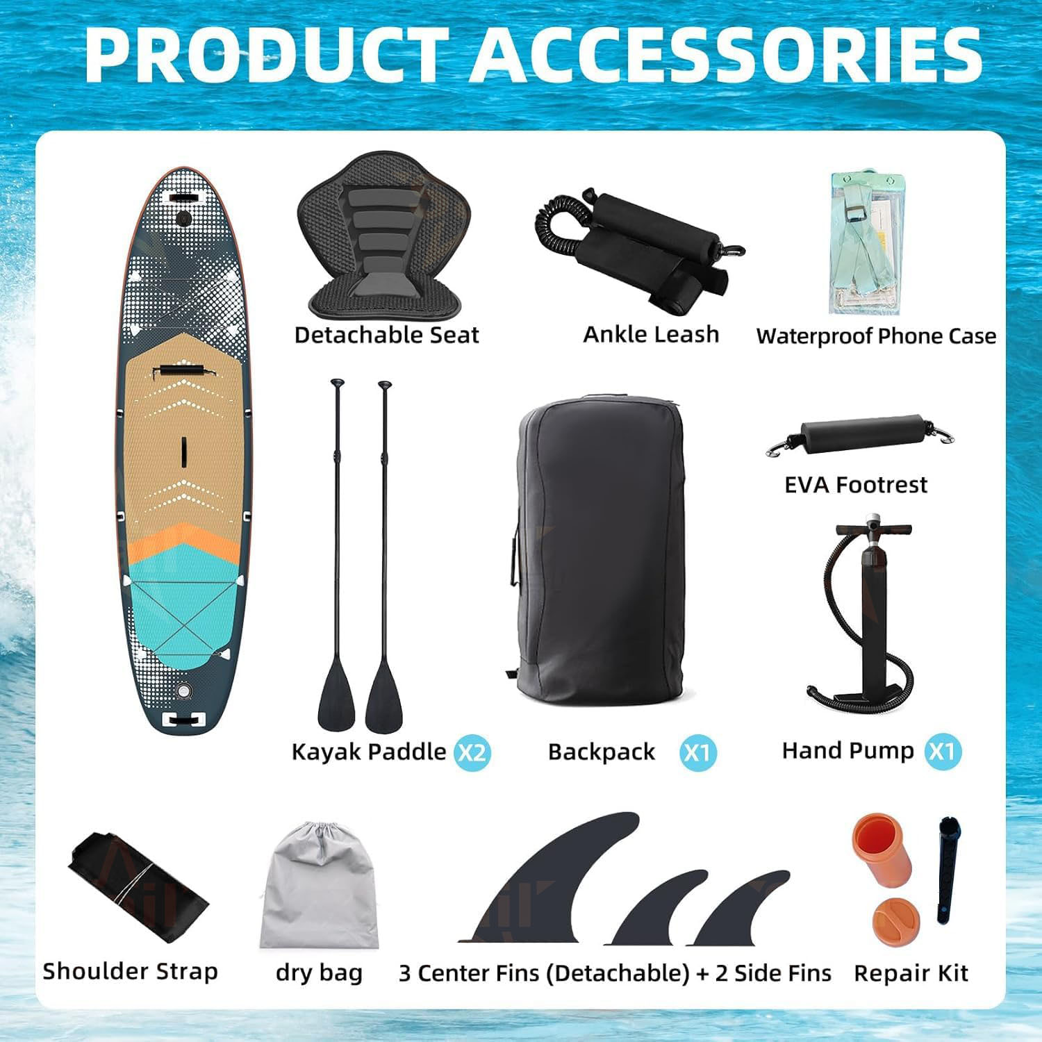 กระดานพายลมอเนกประสงค์ SUP พร้ - Stand Up Paddle Leash บทวิจารณ์และราคา