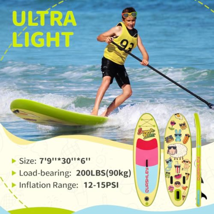 กระดานยืนพายแบบเป่าลมพร้อมไม้พ - Stand Up Paddle Leash บทวิจารณ์และราคา