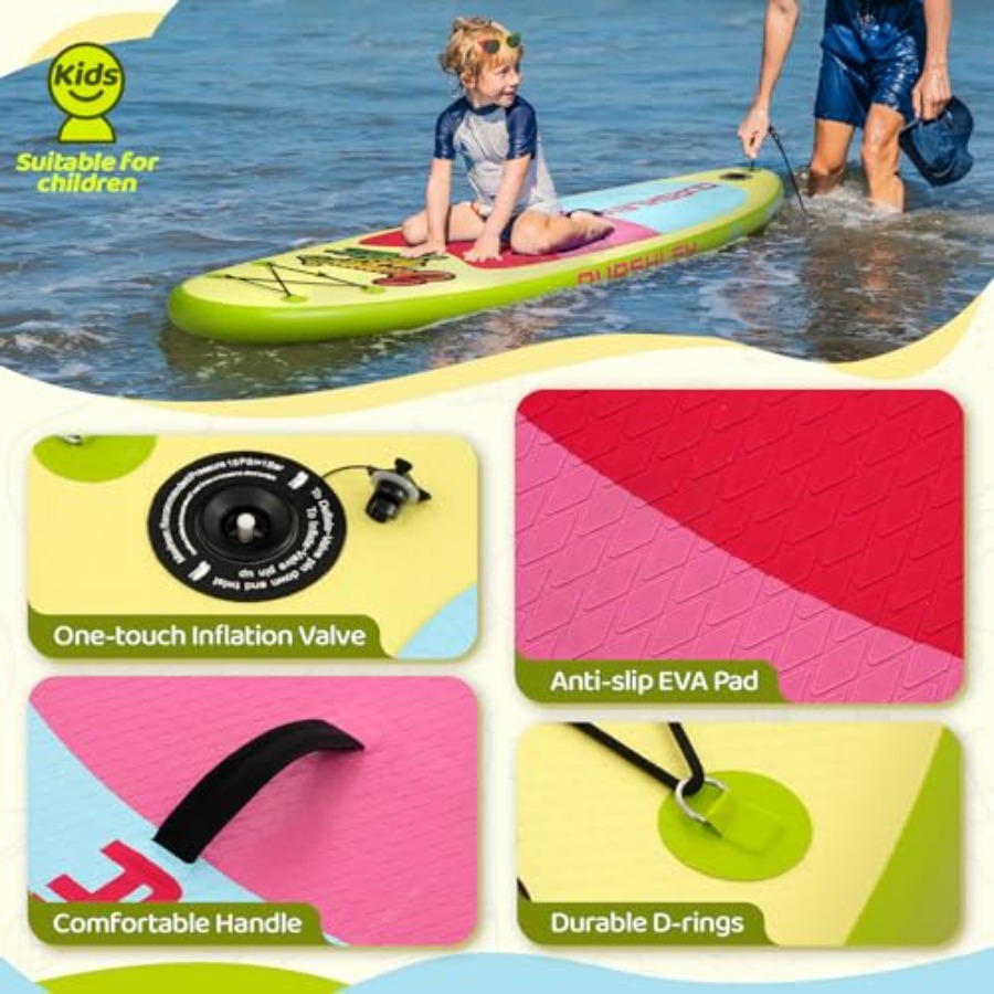 กระดานยืนพายแบบเป่าลมพร้อมไม้พ - Stand Up Paddle Leash บทวิจารณ์และราคา