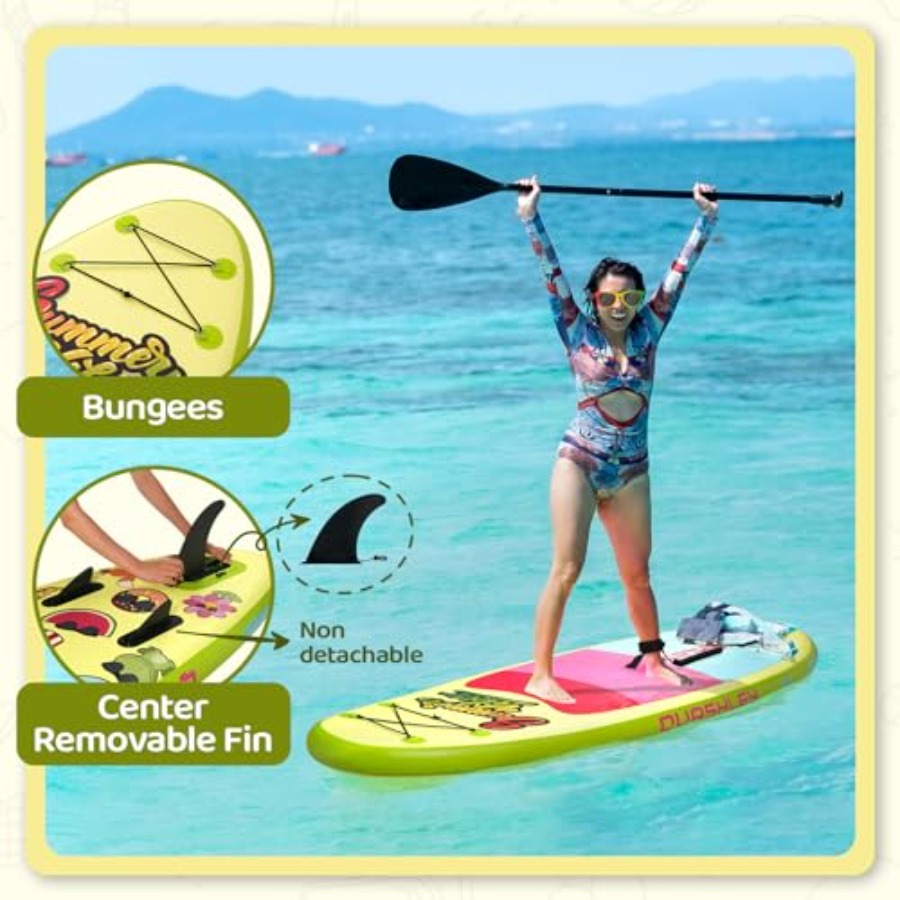 กระดานยืนพายแบบเป่าลมพร้อมไม้พ - Stand Up Paddle Leash บทวิจารณ์และราคา
